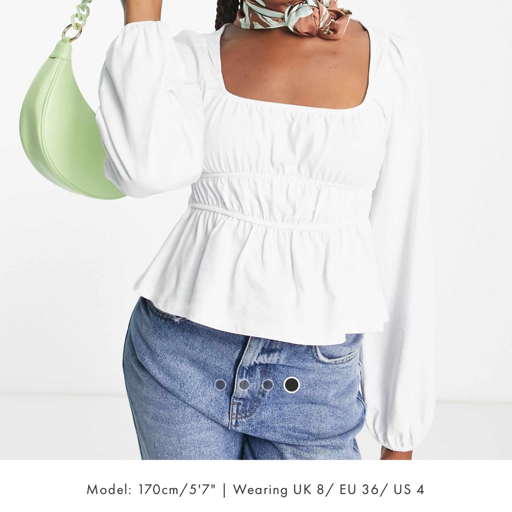 ASOS White Square Neck Blouse